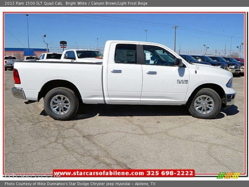 Bright White / Canyon Brown/Light Frost Beige 2013 Ram 1500 SLT Quad Cab