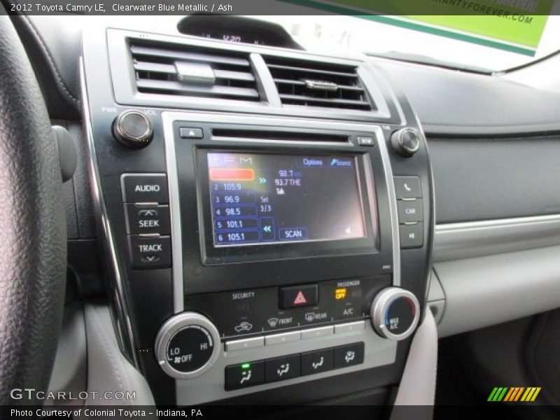 Clearwater Blue Metallic / Ash 2012 Toyota Camry LE