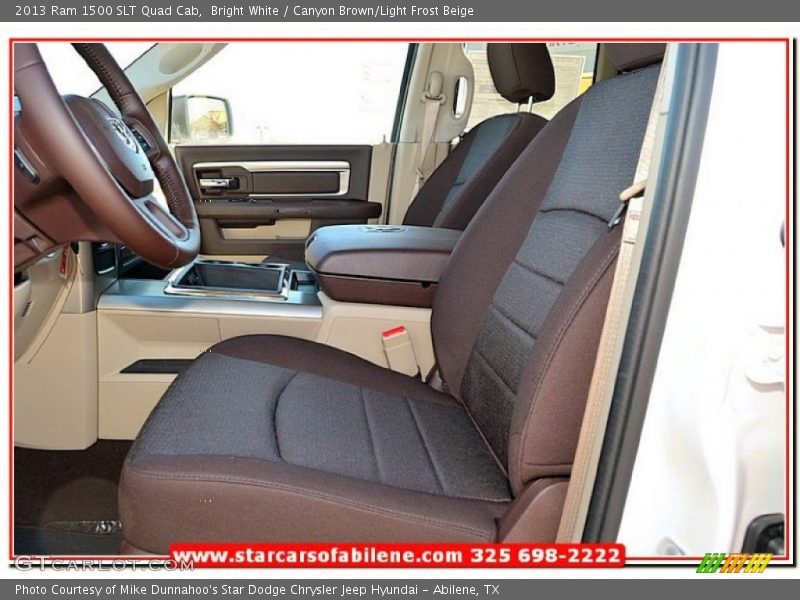 Bright White / Canyon Brown/Light Frost Beige 2013 Ram 1500 SLT Quad Cab