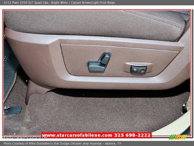 Bright White / Canyon Brown/Light Frost Beige 2013 Ram 1500 SLT Quad Cab