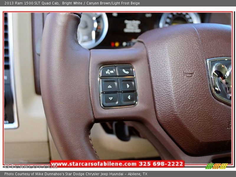 Bright White / Canyon Brown/Light Frost Beige 2013 Ram 1500 SLT Quad Cab