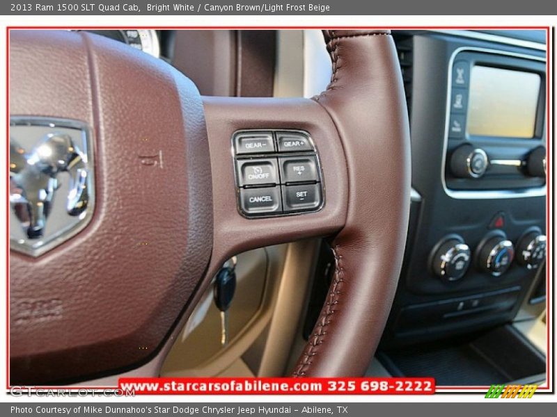 Bright White / Canyon Brown/Light Frost Beige 2013 Ram 1500 SLT Quad Cab