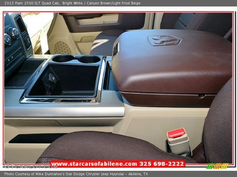 Bright White / Canyon Brown/Light Frost Beige 2013 Ram 1500 SLT Quad Cab