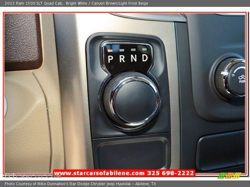 Bright White / Canyon Brown/Light Frost Beige 2013 Ram 1500 SLT Quad Cab
