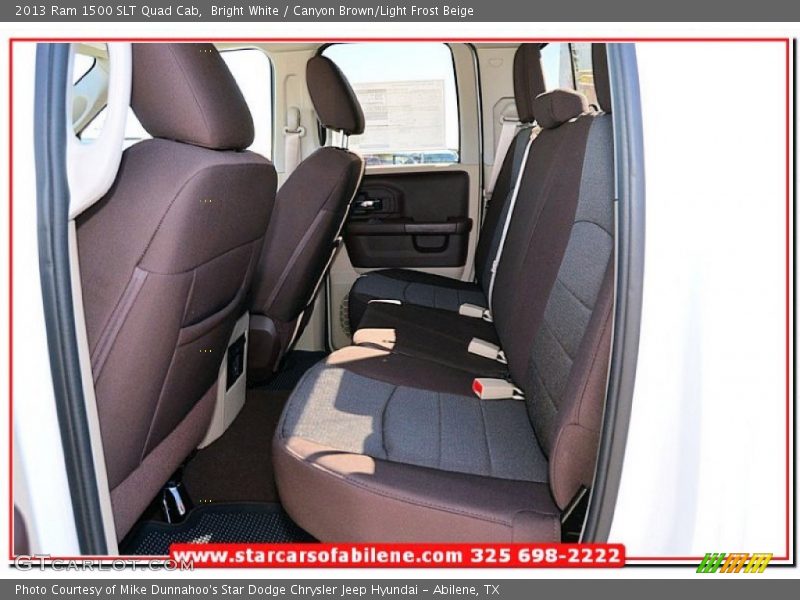 Bright White / Canyon Brown/Light Frost Beige 2013 Ram 1500 SLT Quad Cab