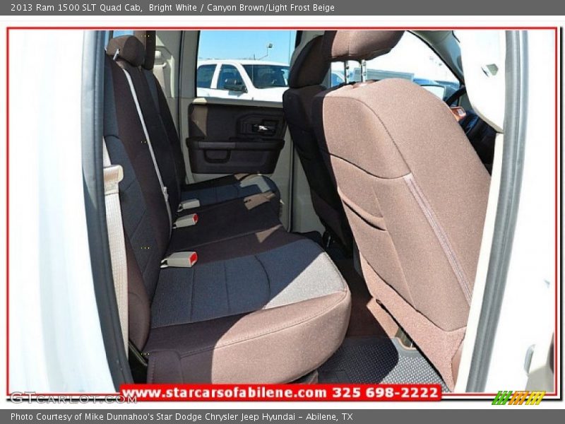 Bright White / Canyon Brown/Light Frost Beige 2013 Ram 1500 SLT Quad Cab
