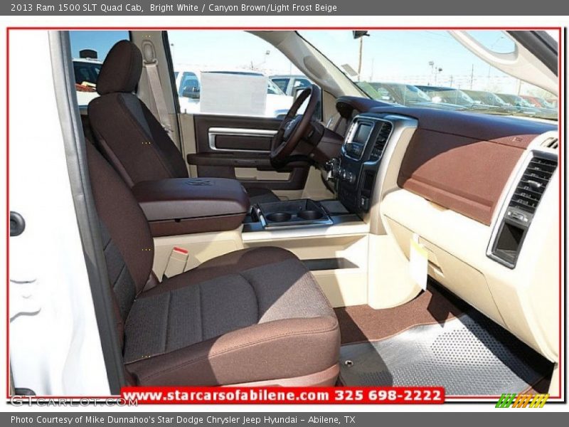 Bright White / Canyon Brown/Light Frost Beige 2013 Ram 1500 SLT Quad Cab