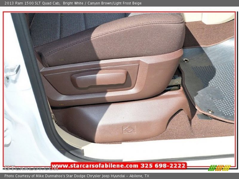 Bright White / Canyon Brown/Light Frost Beige 2013 Ram 1500 SLT Quad Cab