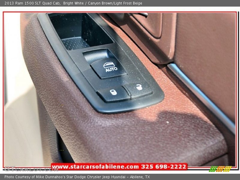 Bright White / Canyon Brown/Light Frost Beige 2013 Ram 1500 SLT Quad Cab