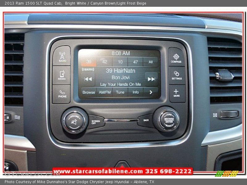 Bright White / Canyon Brown/Light Frost Beige 2013 Ram 1500 SLT Quad Cab