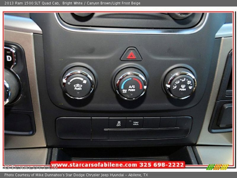 Bright White / Canyon Brown/Light Frost Beige 2013 Ram 1500 SLT Quad Cab