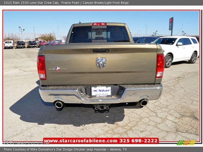 Prairie Pearl / Canyon Brown/Light Frost Beige 2013 Ram 1500 Lone Star Crew Cab