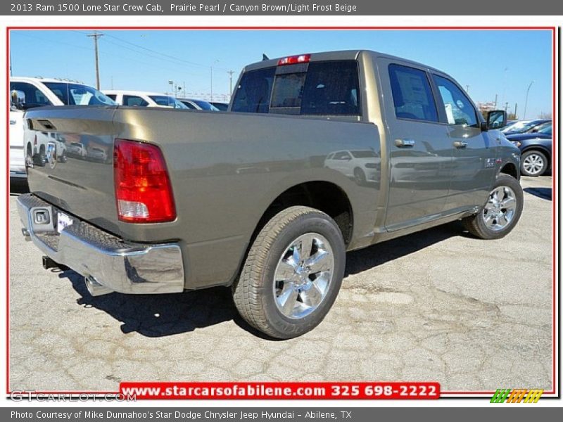 Prairie Pearl / Canyon Brown/Light Frost Beige 2013 Ram 1500 Lone Star Crew Cab