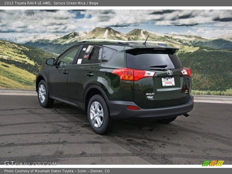 Spruce Green Mica / Beige 2013 Toyota RAV4 LE AWD