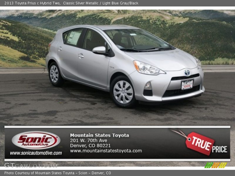 Classic Silver Metallic / Light Blue Gray/Black 2013 Toyota Prius c Hybrid Two