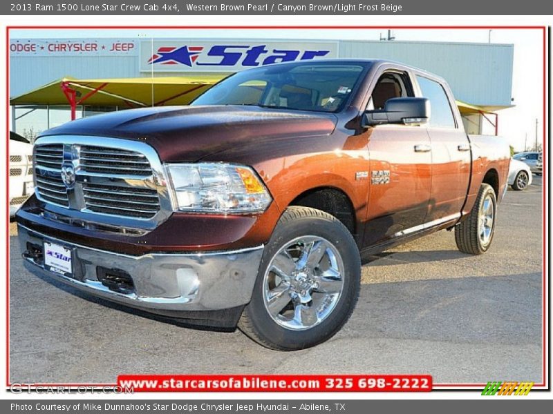 Western Brown Pearl / Canyon Brown/Light Frost Beige 2013 Ram 1500 Lone Star Crew Cab 4x4