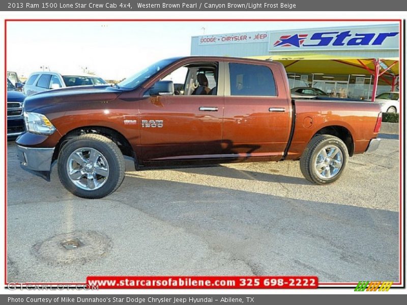 Western Brown Pearl / Canyon Brown/Light Frost Beige 2013 Ram 1500 Lone Star Crew Cab 4x4