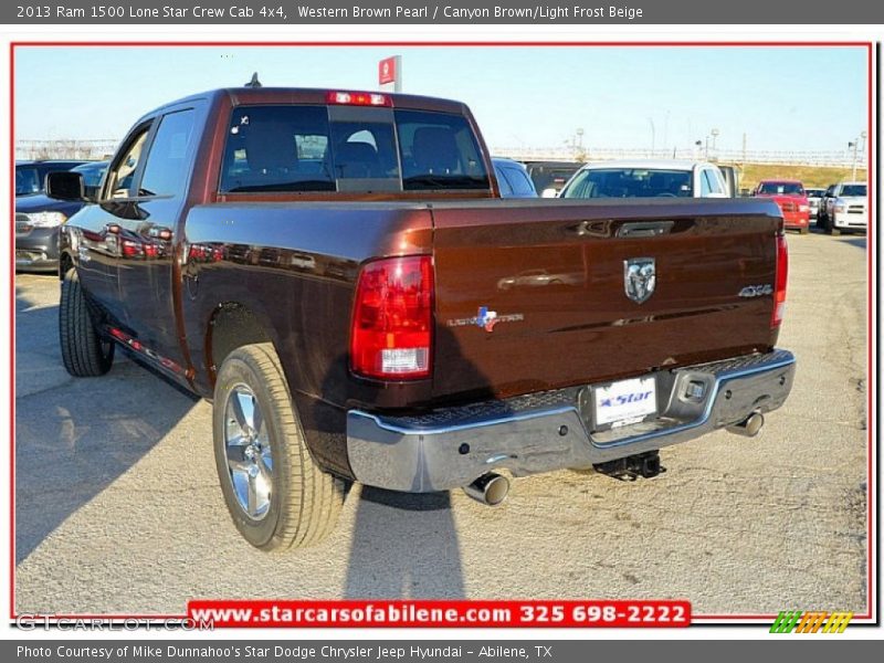 Western Brown Pearl / Canyon Brown/Light Frost Beige 2013 Ram 1500 Lone Star Crew Cab 4x4