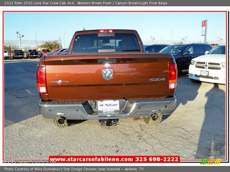 Western Brown Pearl / Canyon Brown/Light Frost Beige 2013 Ram 1500 Lone Star Crew Cab 4x4