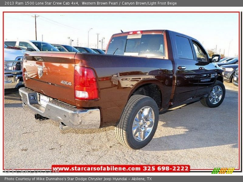 Western Brown Pearl / Canyon Brown/Light Frost Beige 2013 Ram 1500 Lone Star Crew Cab 4x4