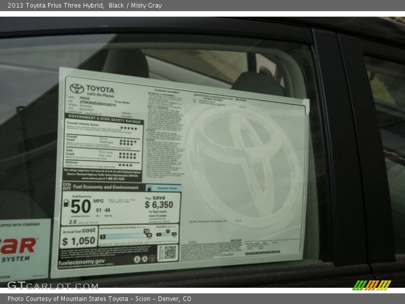 Black / Misty Gray 2013 Toyota Prius Three Hybrid