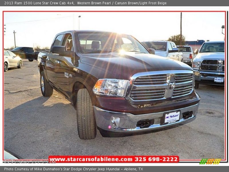 Western Brown Pearl / Canyon Brown/Light Frost Beige 2013 Ram 1500 Lone Star Crew Cab 4x4