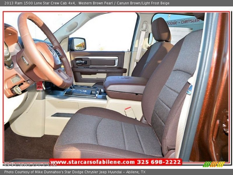 Western Brown Pearl / Canyon Brown/Light Frost Beige 2013 Ram 1500 Lone Star Crew Cab 4x4