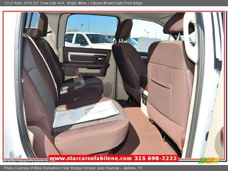 Bright White / Canyon Brown/Light Frost Beige 2013 Ram 1500 SLT Crew Cab 4x4