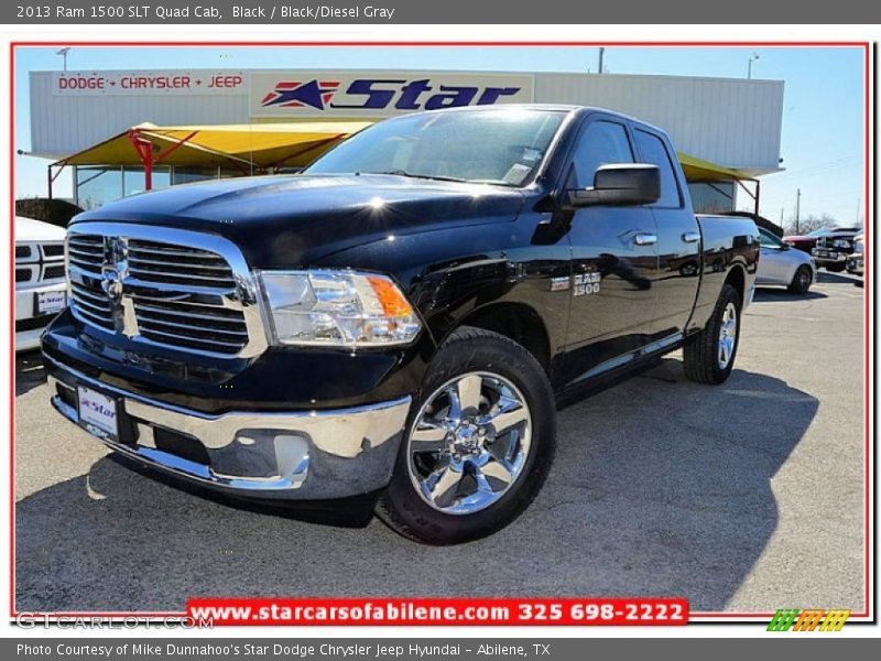 Black / Black/Diesel Gray 2013 Ram 1500 SLT Quad Cab