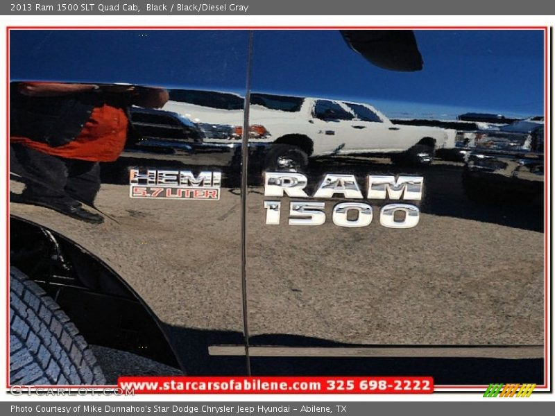 Black / Black/Diesel Gray 2013 Ram 1500 SLT Quad Cab