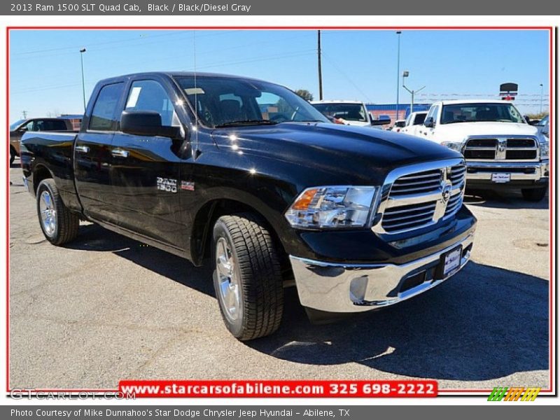 Black / Black/Diesel Gray 2013 Ram 1500 SLT Quad Cab