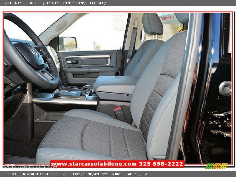 Black / Black/Diesel Gray 2013 Ram 1500 SLT Quad Cab