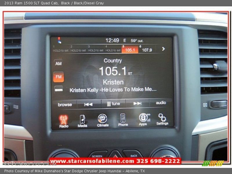 Black / Black/Diesel Gray 2013 Ram 1500 SLT Quad Cab