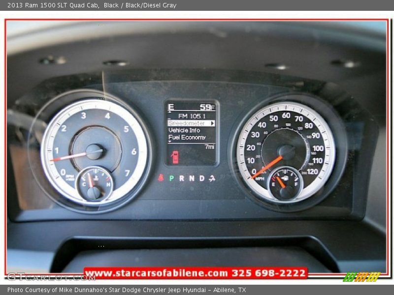 Black / Black/Diesel Gray 2013 Ram 1500 SLT Quad Cab