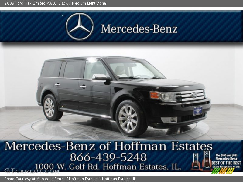 Black / Medium Light Stone 2009 Ford Flex Limited AWD