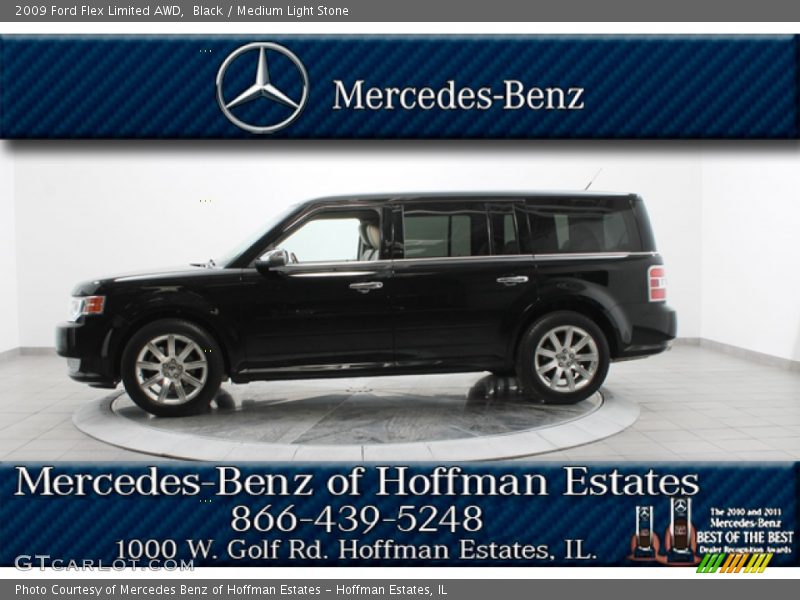 Black / Medium Light Stone 2009 Ford Flex Limited AWD