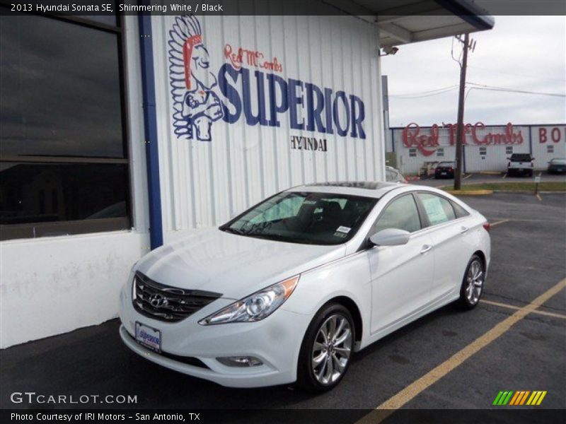 Shimmering White / Black 2013 Hyundai Sonata SE