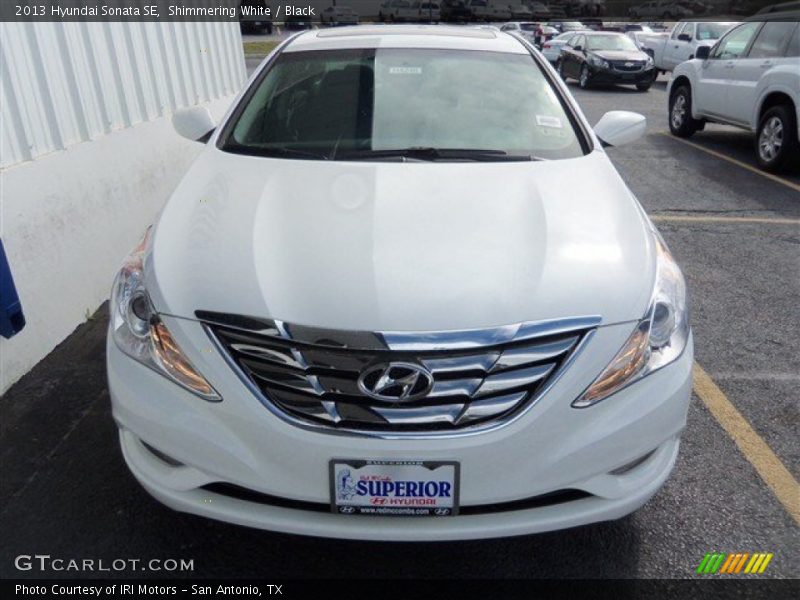 Shimmering White / Black 2013 Hyundai Sonata SE