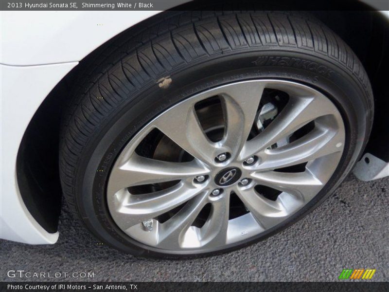 Shimmering White / Black 2013 Hyundai Sonata SE