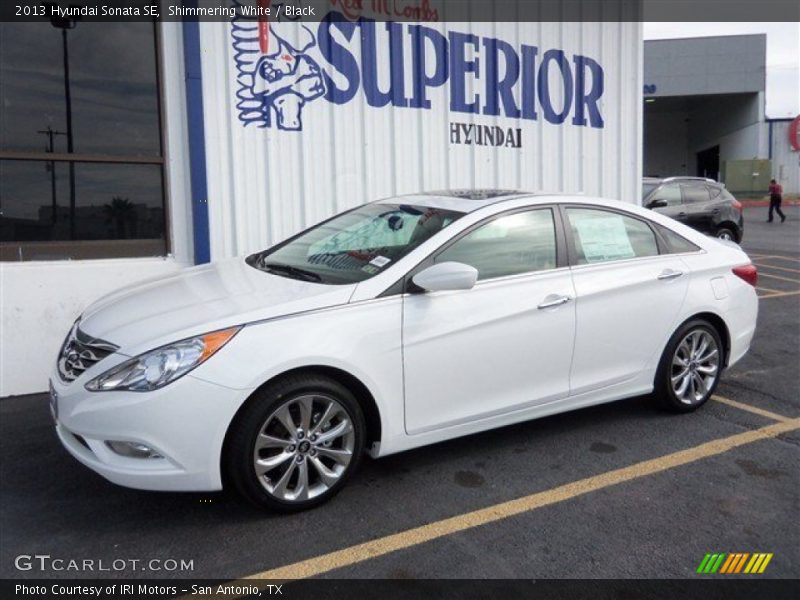 Shimmering White / Black 2013 Hyundai Sonata SE