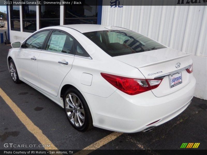 Shimmering White / Black 2013 Hyundai Sonata SE