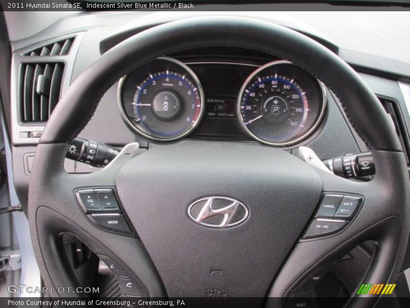 Iridescent Silver Blue Metallic / Black 2011 Hyundai Sonata SE