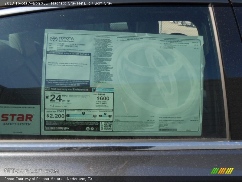 Magnetic Gray Metallic / Light Gray 2013 Toyota Avalon XLE