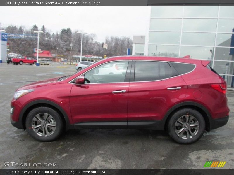 Serrano Red / Beige 2013 Hyundai Santa Fe Sport AWD