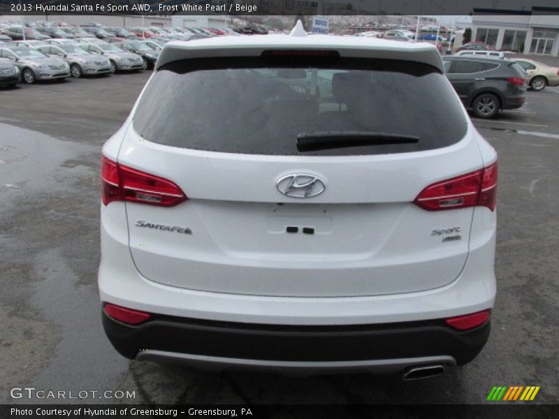 Frost White Pearl / Beige 2013 Hyundai Santa Fe Sport AWD