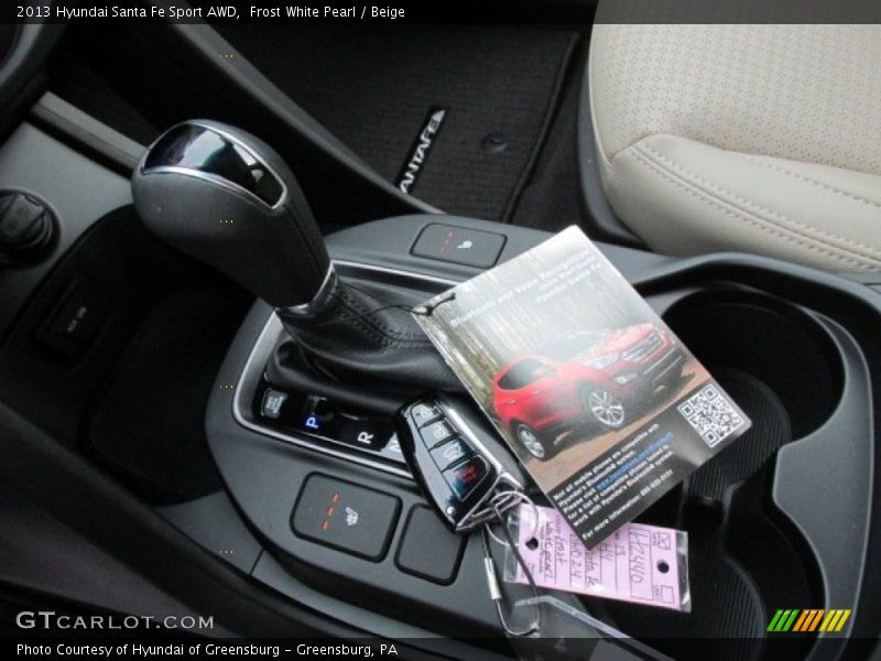Frost White Pearl / Beige 2013 Hyundai Santa Fe Sport AWD