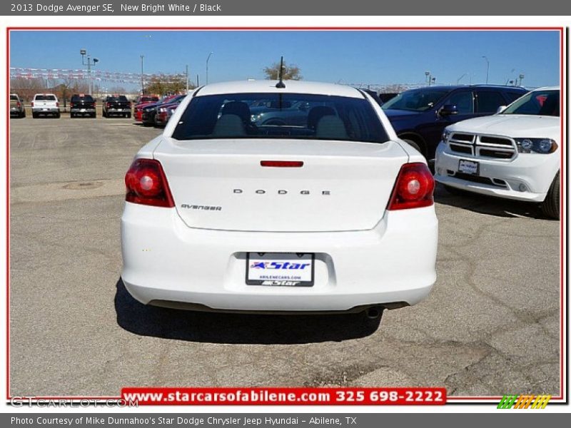 New Bright White / Black 2013 Dodge Avenger SE