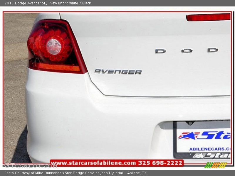 New Bright White / Black 2013 Dodge Avenger SE