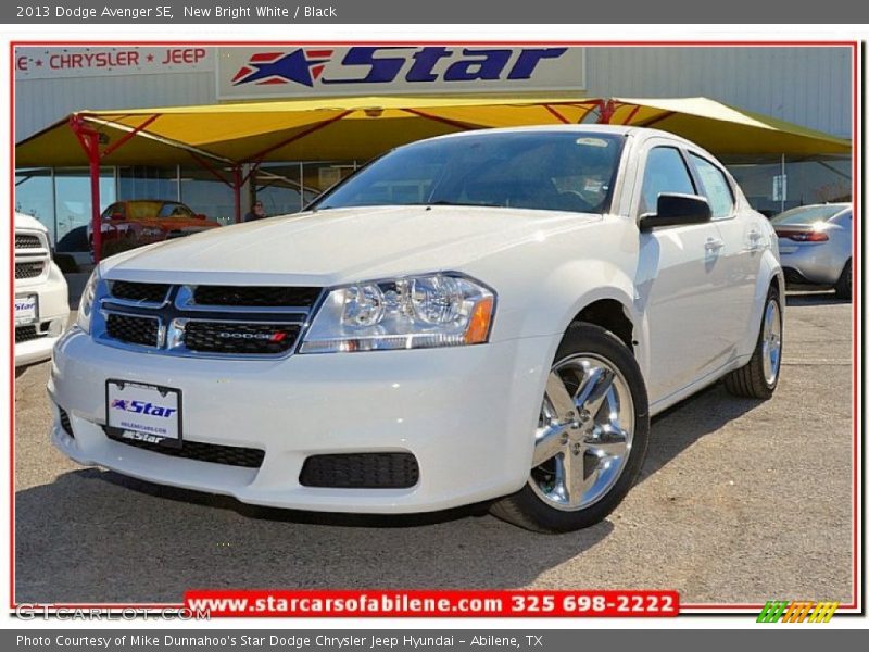New Bright White / Black 2013 Dodge Avenger SE