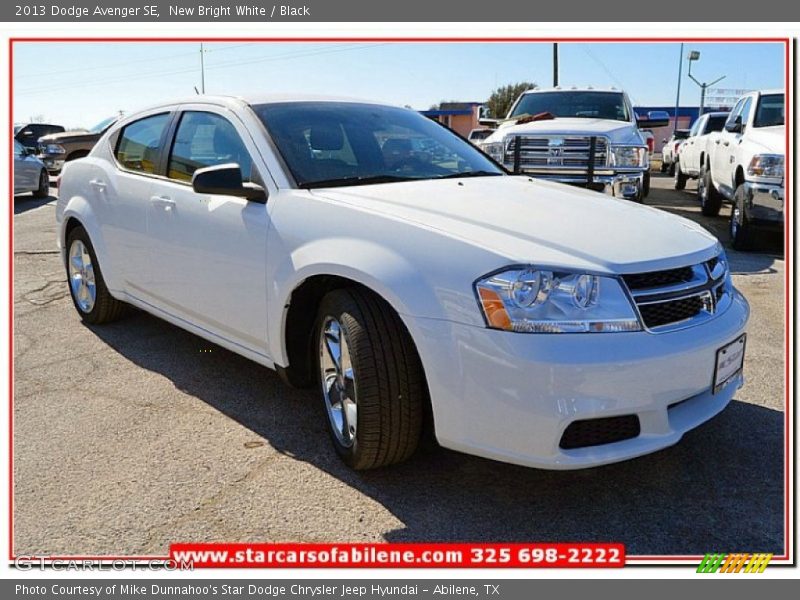New Bright White / Black 2013 Dodge Avenger SE